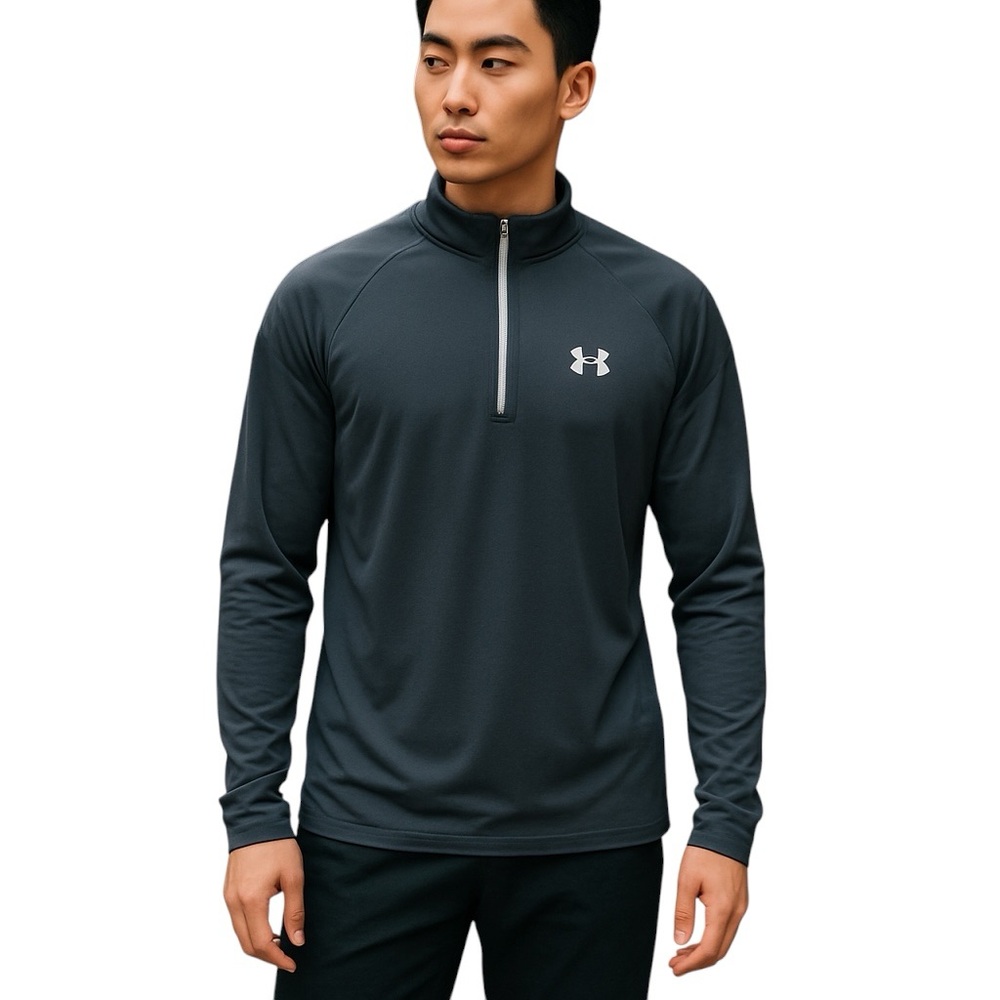 Under Armour Quarter Zip All Season HeatGear Activewear Shirt Black Size Large
